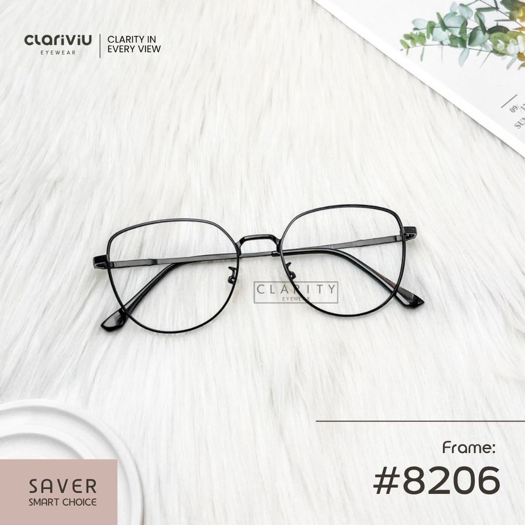 CLARIVIU #8206 Frame Kacamata Wanita Fashion Bluechromic, Photochromic