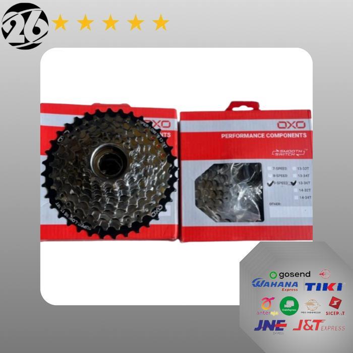 Sprocket Gear Belakang Sepeda Drat Ulir Freewheel 9 Speed OXO 13-36T