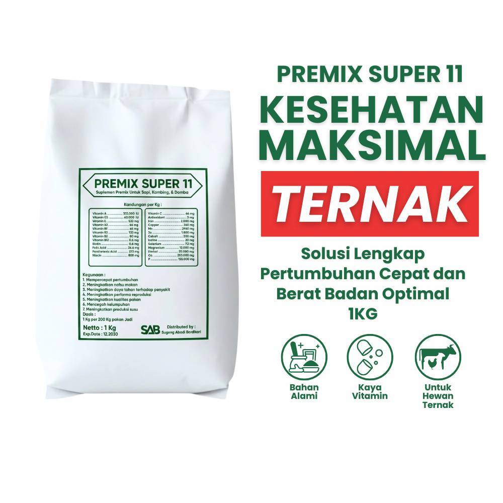 Super Premix - Premix Sapi 1 kg - Premix Kambing - Premix Domba - Suplemen Sapi - Suplemen Kambing -