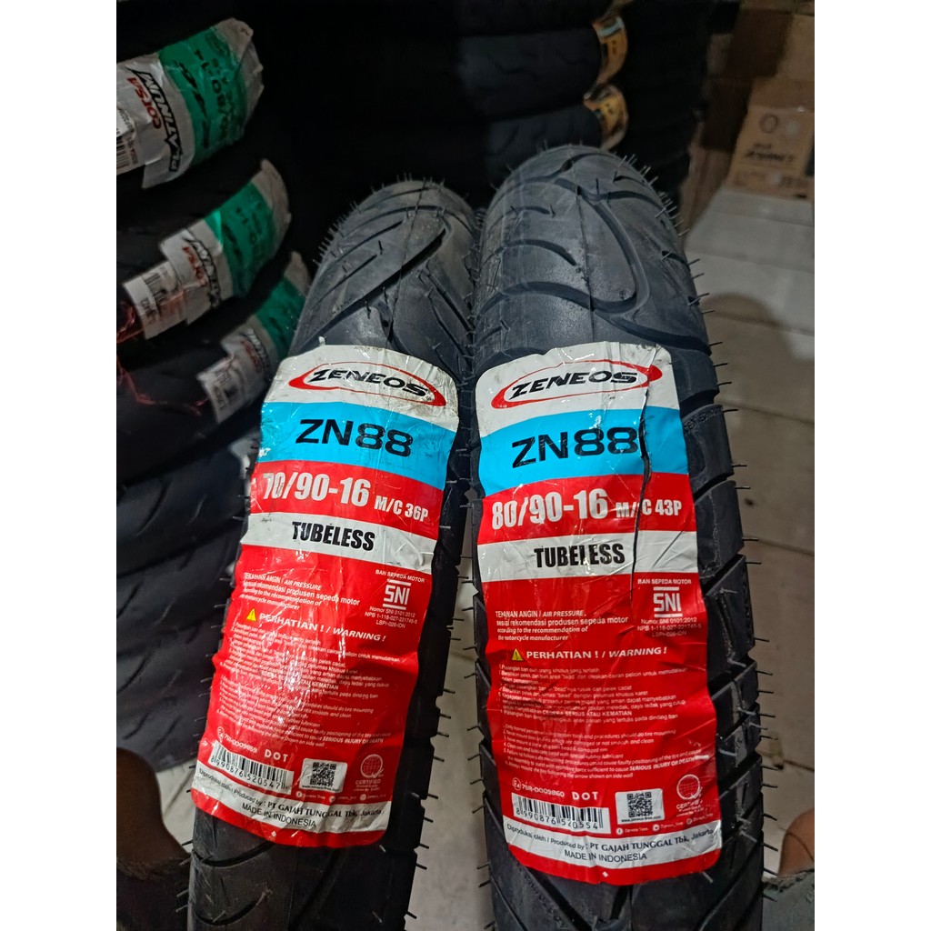 BAN ZENEOS 70/90-16 ZN88 ZENEOS 80/90-16 ZN88 TUBELESS
