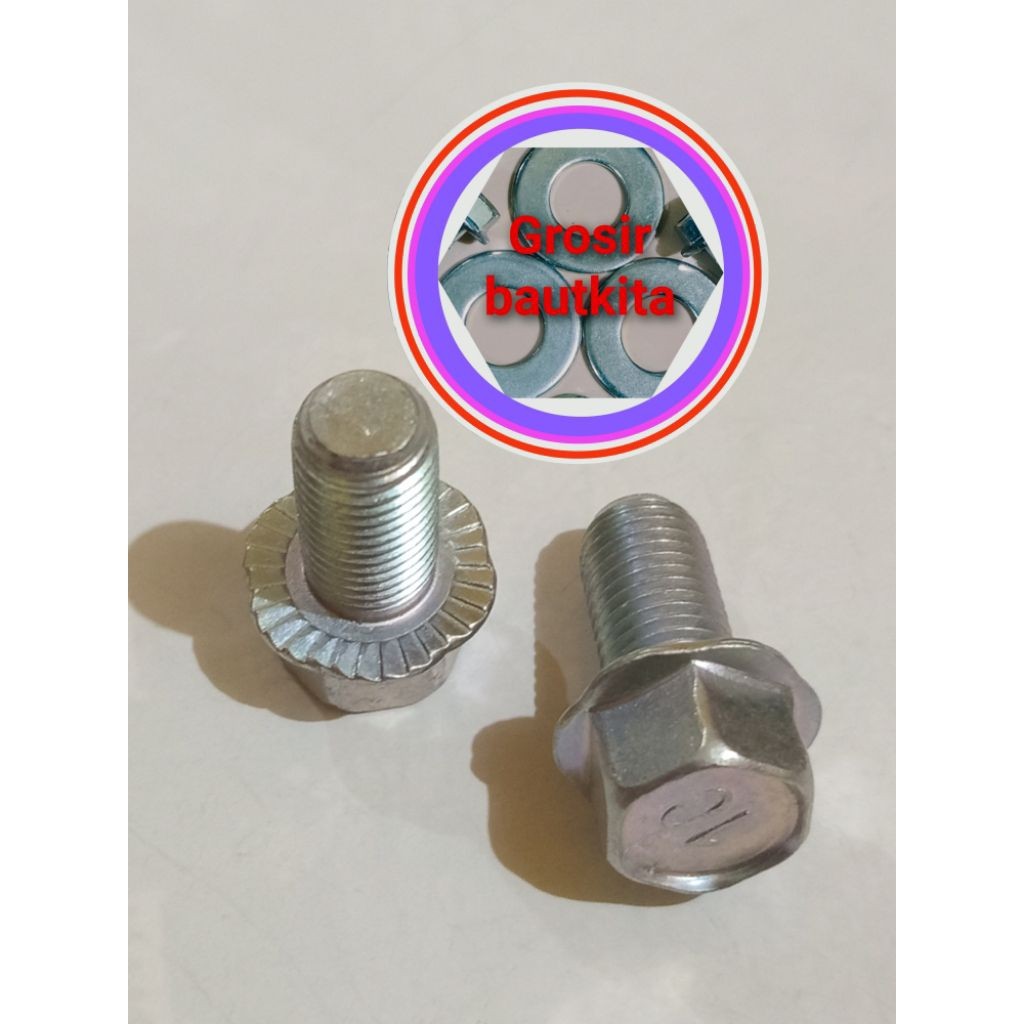 BAUT 14,BAUT FLANG PANJANG 2cm, BAUT TOPI, BAUT PAYUNG M10*20mili,BAUT untuk kendaraan Motor dan Mob