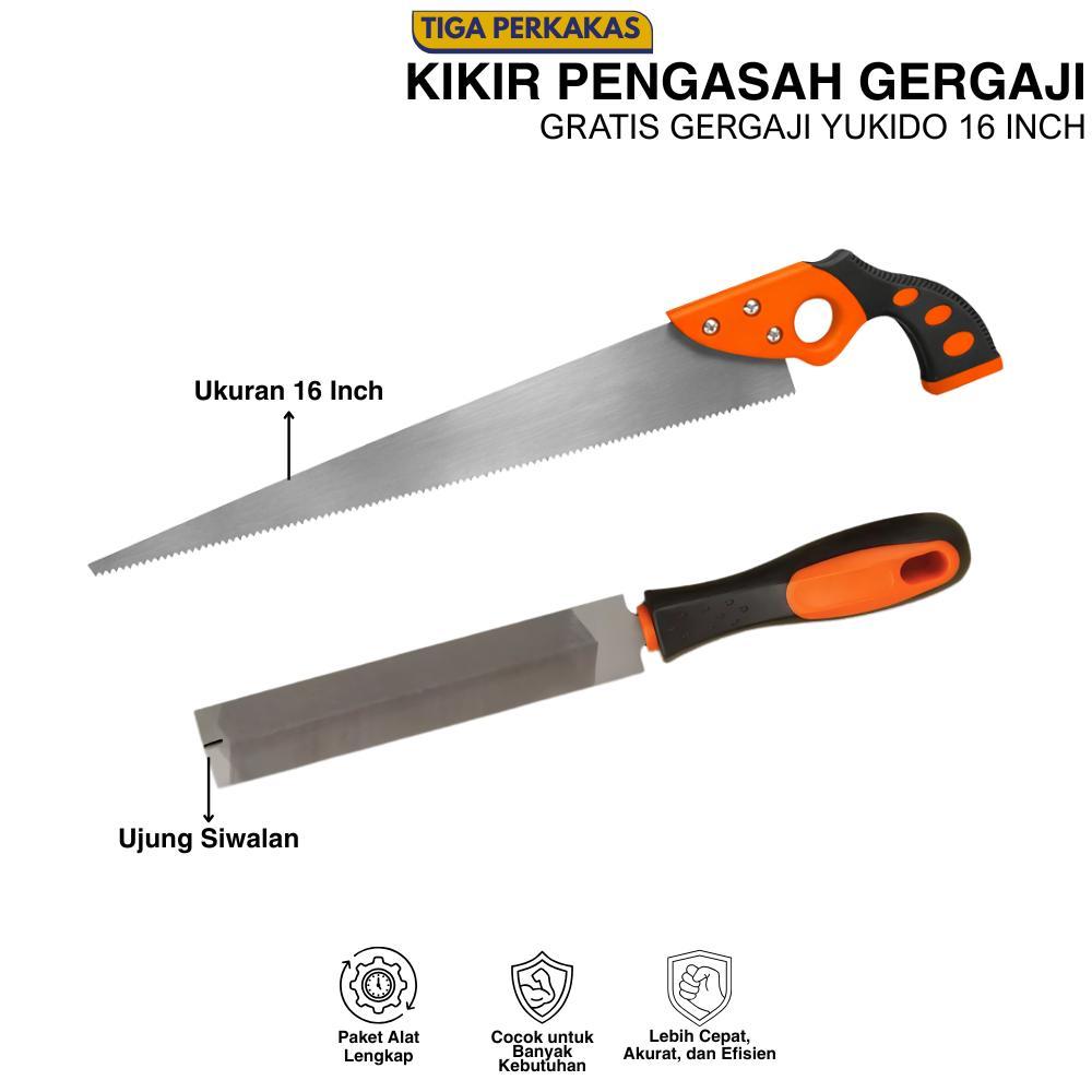 TIGA PERKAKAS PAKET KOMBO HEMAT Kikir Gergaji Jepang 6 Inch FREE Gergaji Kayu 16 Inch Flexible
