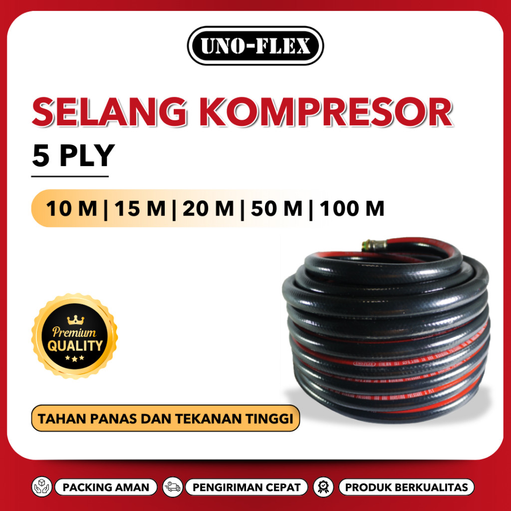 Selang Kompresor UNO Flex 5 Ply / Kairos 3 Ply 50-100 Meter Selang Angin Kompresor