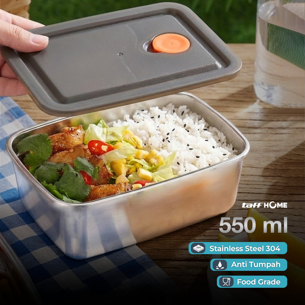 Original TaffHOME Lunch Box Stainless Steel 304 Kotak Makan Mewah
