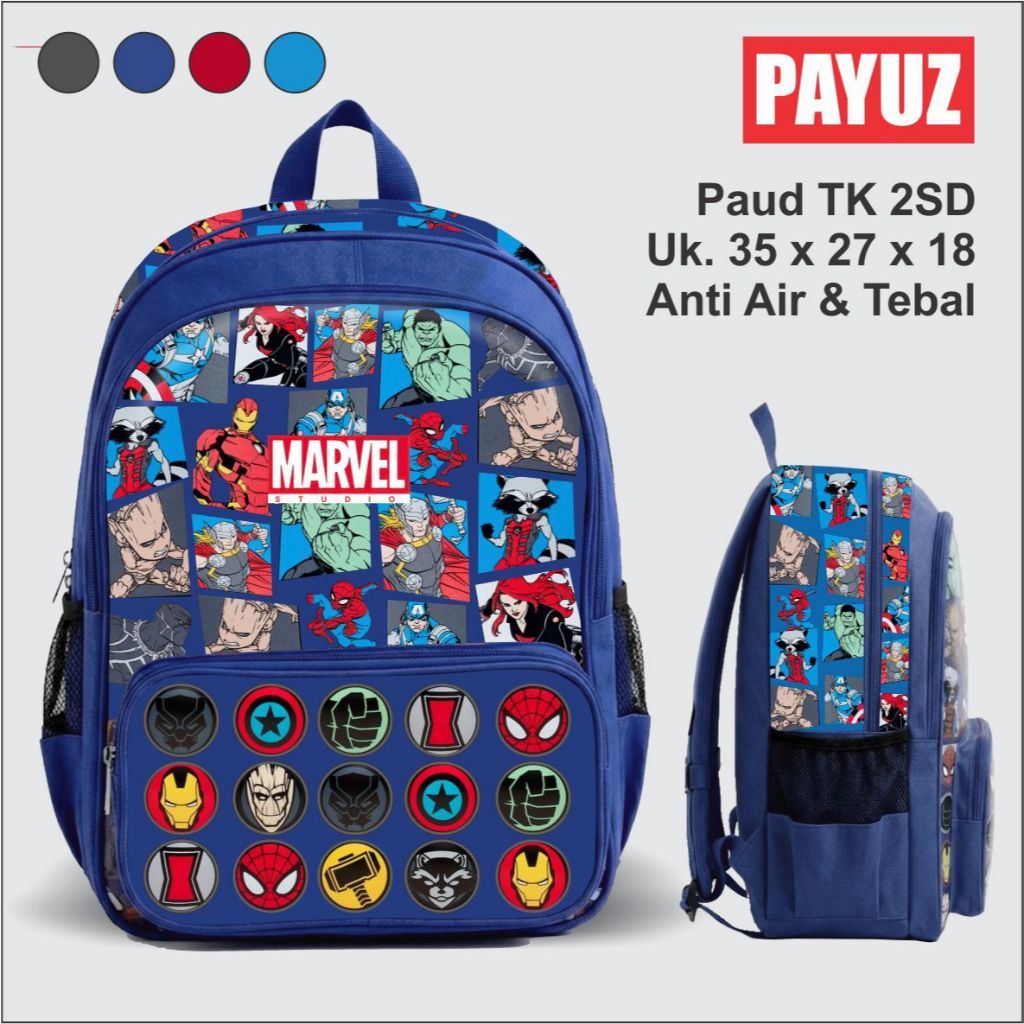 Tas Anak Sekolah Ransel Smiggle Marvel Lokal - Desain Keren, Kapasitas Luas, Warna Menarik Paud TK -