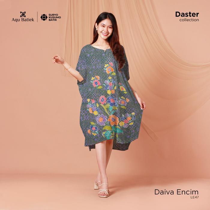 Daiva Encim – Daster Lowo Encim Jumbo LD 140/ Daster Batik Cap Bunga - Olive