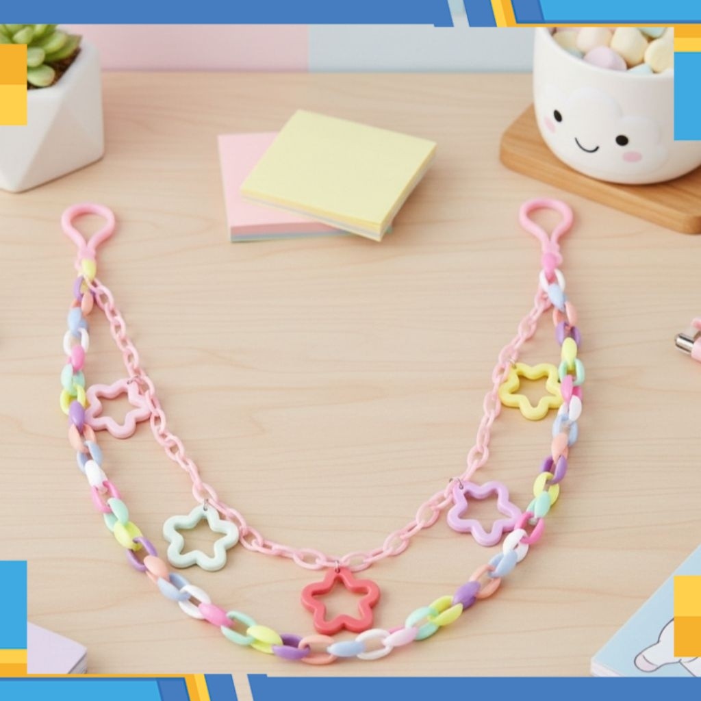 BAG CHARM RANTAI DOUBLE CLOVER MIX WARNA RANTAI TAS RANTAI CELANA JEANS [SF] A104 TERLARIS 2026 COD 