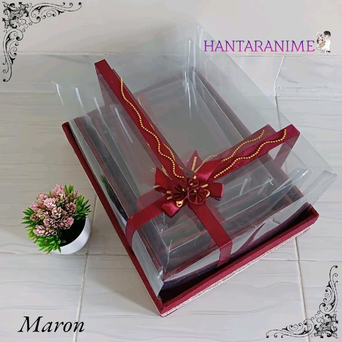 box kotak hantaran pernikahan seserahan Parsel Tempat Lamaran - pita, putih Terlaris