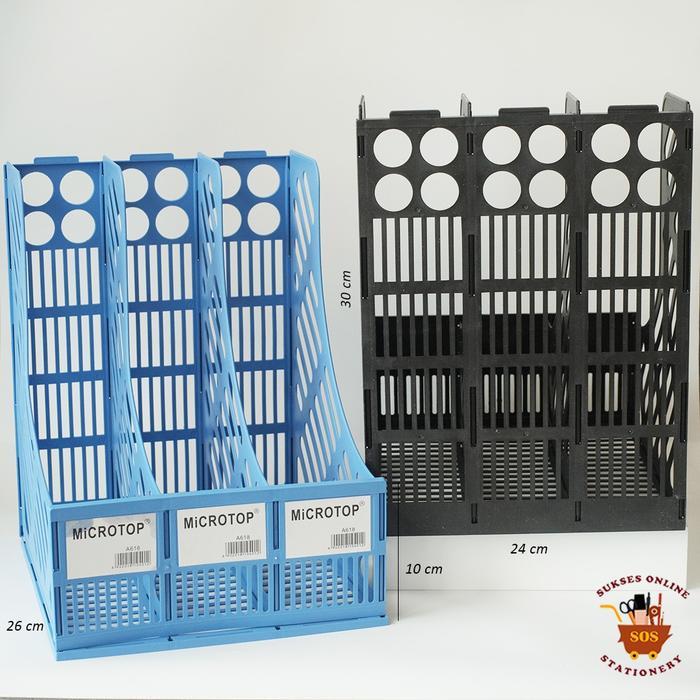 SOS Box File 3 susun MICROTOP A-618 / Box Plastik / Box File Keranjang - Hitam terlaris