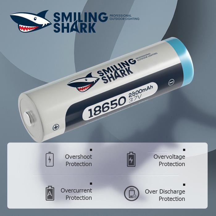 Baterai Lithium 18650 Baterai Smiling Shark 18650 SmilingShark Rechargeable TERLARIS
