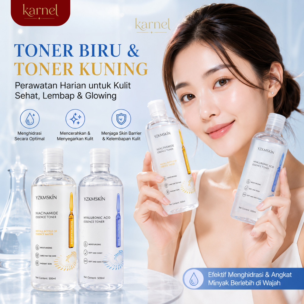 YZKMSKIN Facial Toner Duo Blue Yellow Moisturizing Toner Menjaga Kelembapan Kulit
