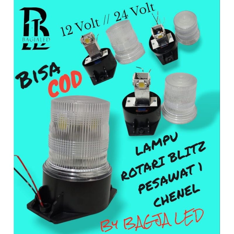 Promo Murah ROTARY BLITZ PESAWAT TERANG 12-24VOLT (Rakitan) toples/mika kecil Terlaris
