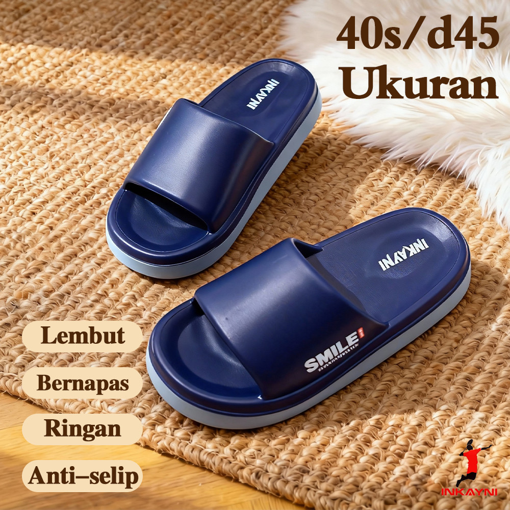 INKAYNI sandal slop pria sandal slop pria karet eva tebal sandal anti slip pria sandal empuk nyaman 
