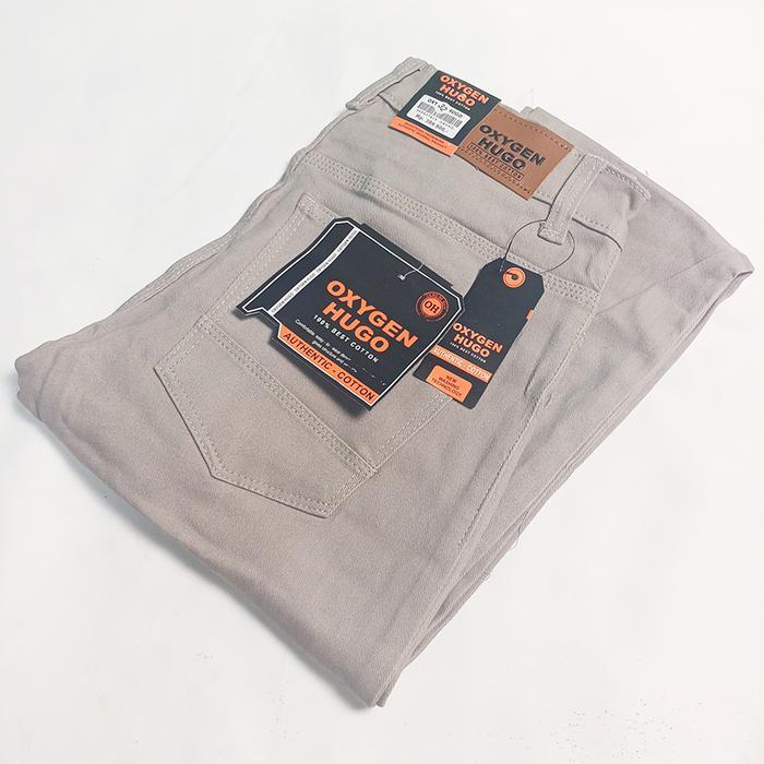 Hight Qulity~[Trend Fashion] Celana Stretch Jeans Smart Casual Oxygen Hugo Slim Fit Warna Cream Baby