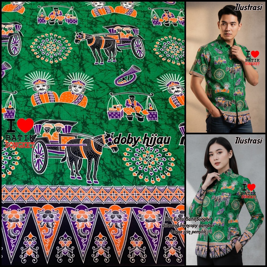DOBY DOBI DOBBY  KATUN ONDEL PREMIUM MOTIF 26 HIJAU IJO ZAMRUD LUMUT DAUN BOTOL ARMY OLIVE MINT JADE