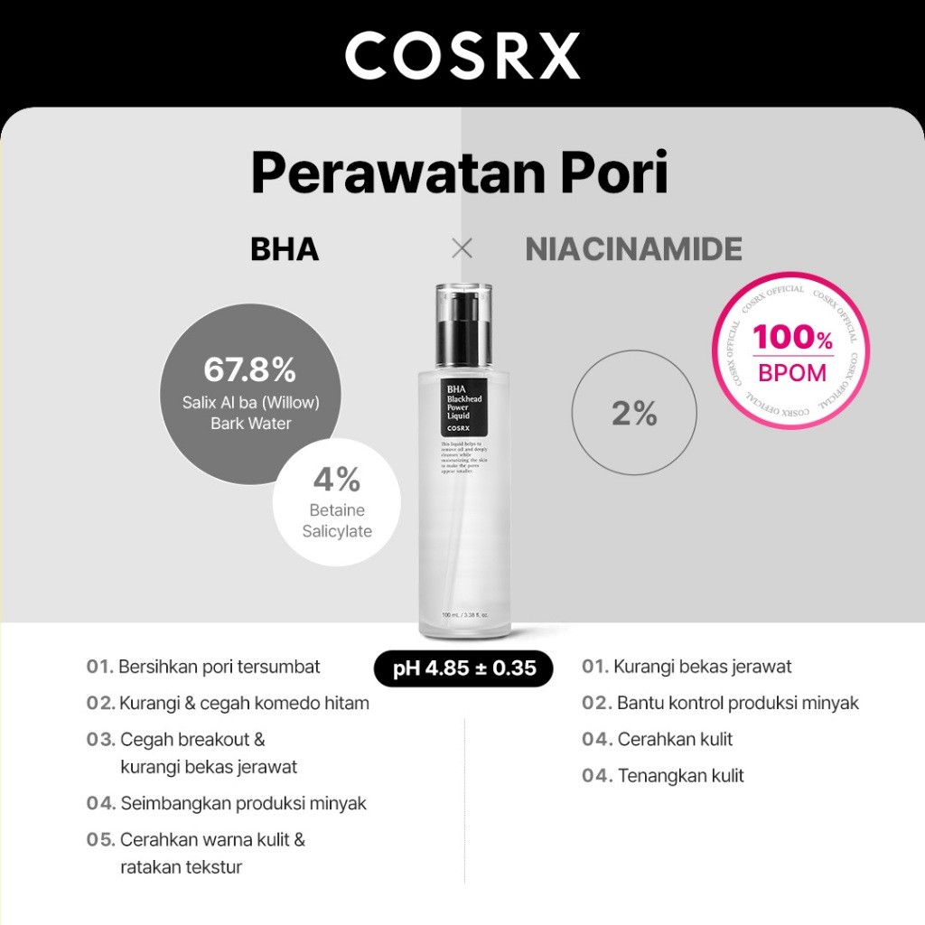 [SALE LAST STOCK] COSRX BHA Blackhead Power Liquid Skin Care - 100 ML (Esens Untuk Blackhead)