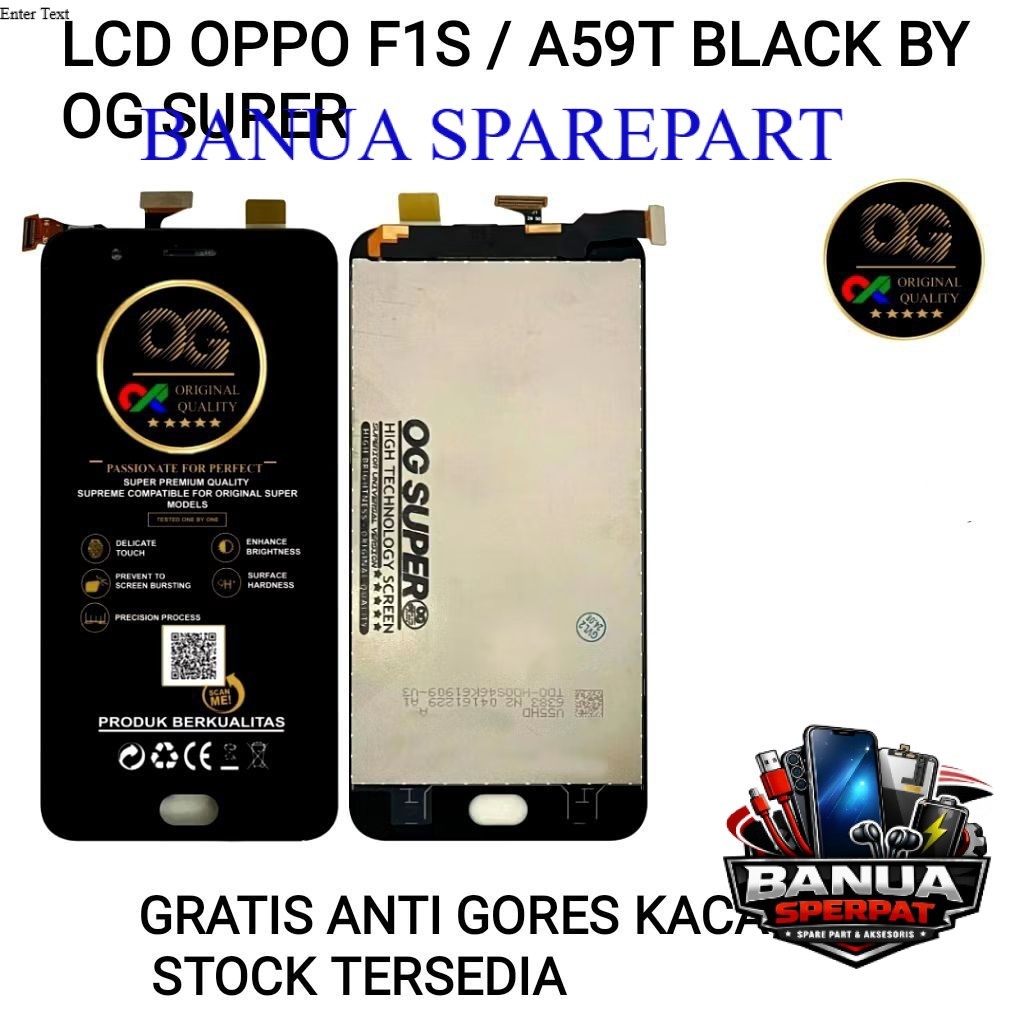 LCD OPPO F1S / A59 A59T BLACK WHITE ORIGINAL BLACK BY OG SUPER FULSET TOUCHSCREEN