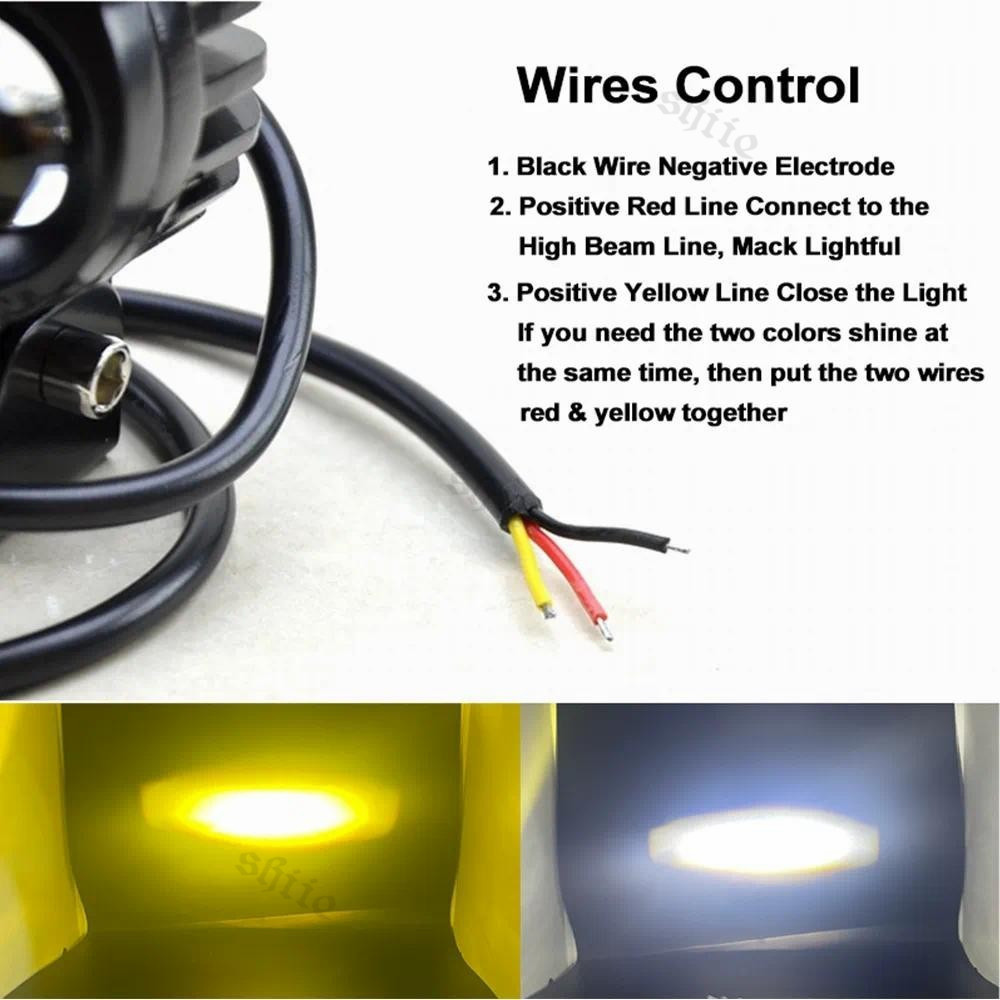 Lampu Tembak Motor Mobil/ Lampu Sorot Led/Lampu Tembak Laser LED D2 Owl 2 Warna Putih Kuning