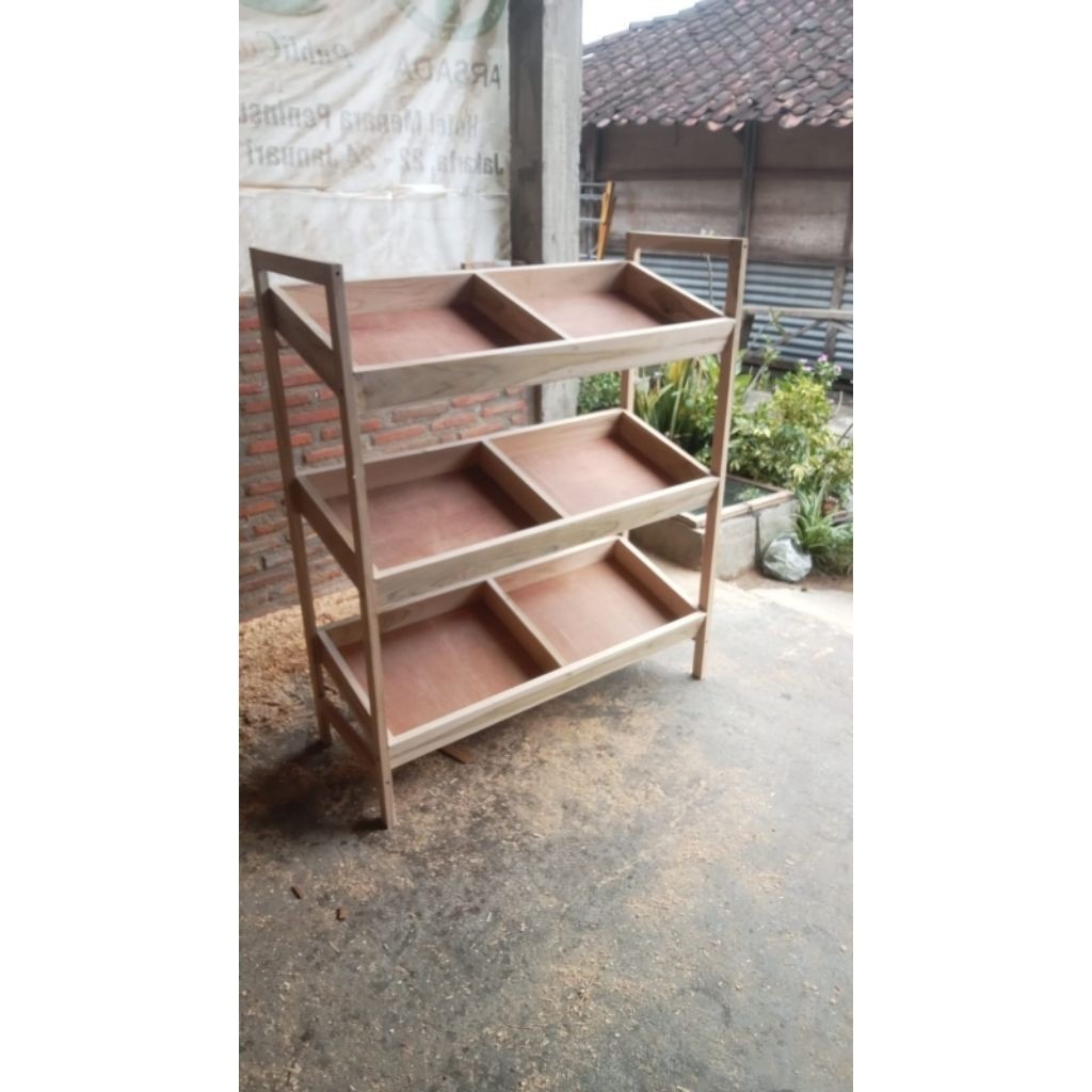 rak display rak buah rak sayur rak toko rak warung rak jualan rak serbaguna kayu estetik RAK VIRAL w