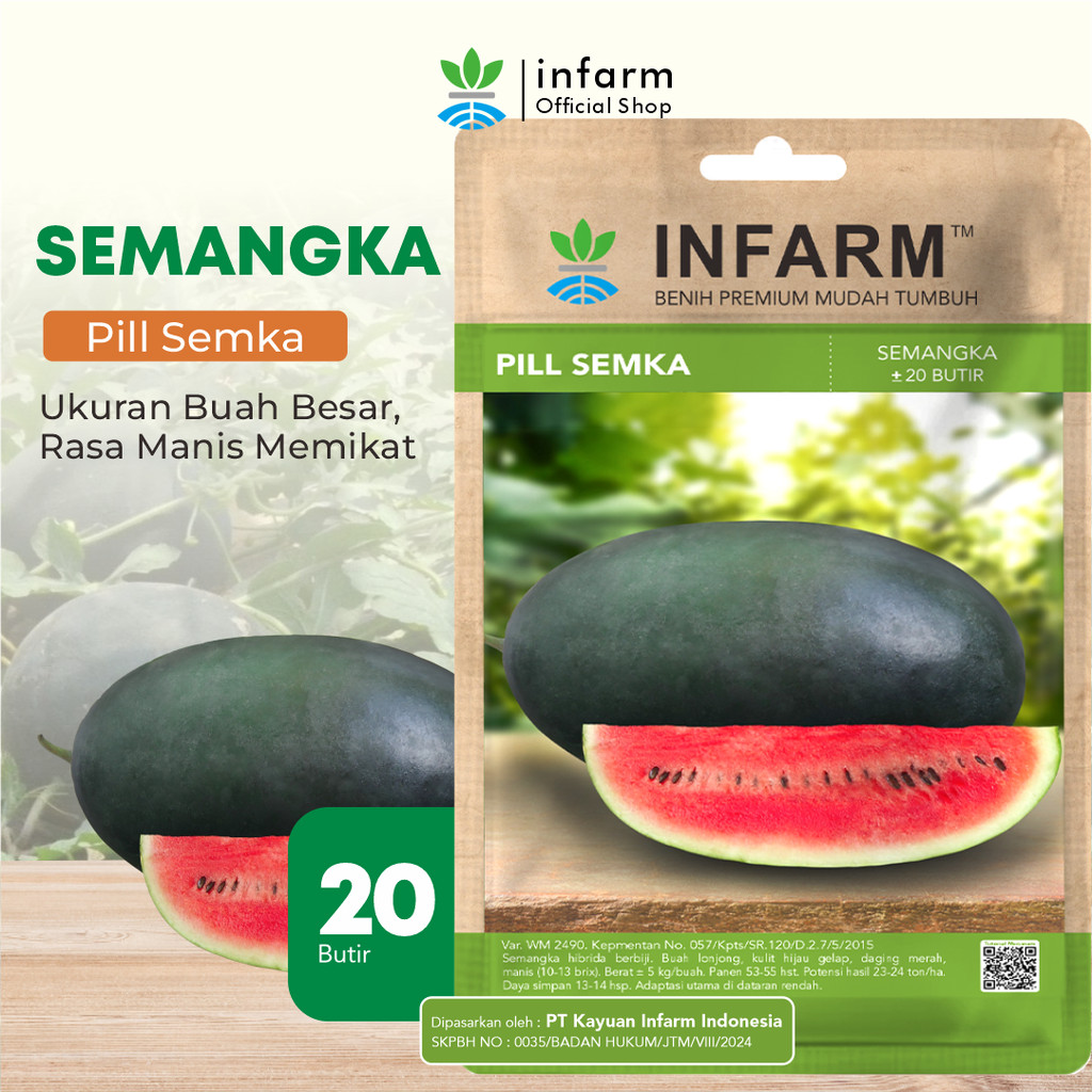 INFARM - Benih Buah Semangka Merah Pillsemka Bibit Buah Semangka Merah Lonjong Unggul Bibit Premium