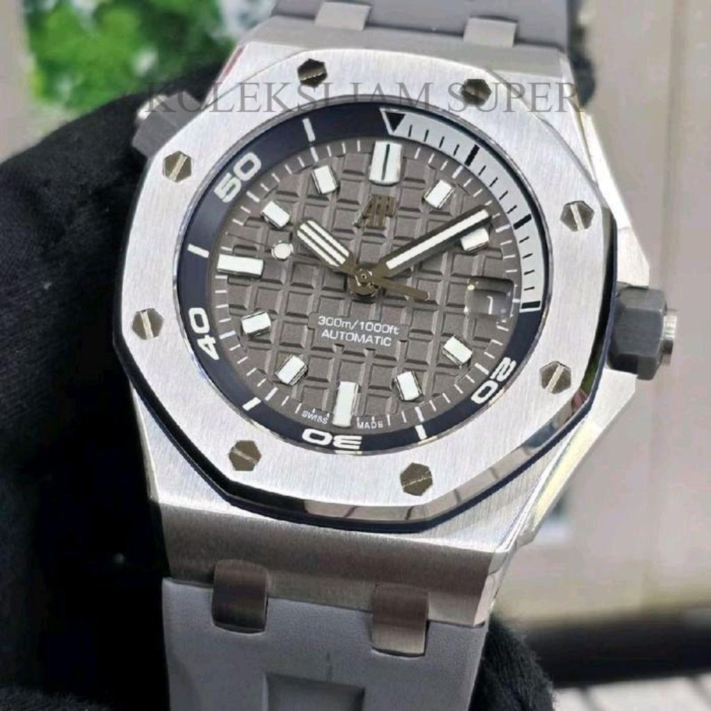 JAM TANGAN TERBARU AP AUTOMATIC RO ROYAL OAK OFF SHORE DIVER GREY REF 15720ST IPF V2 TIER 5 DM 42MM