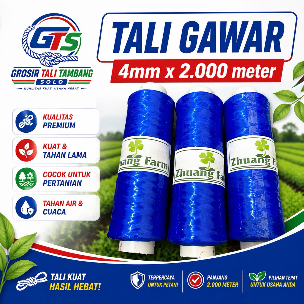 Tali Gawar 2.000 meter - Tali Salaran/Lanjaran / Tali Plastik Tanaman Cabai - Tali Penahan Tanaman