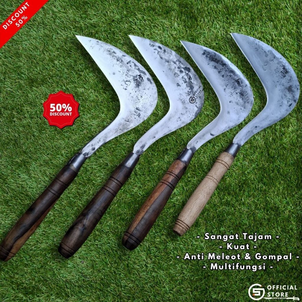Sabit/Parang/ Arit super tajam ALAT PERTANIAN Kayu Sonokeling Premium Model Cikajang model jawaan ga