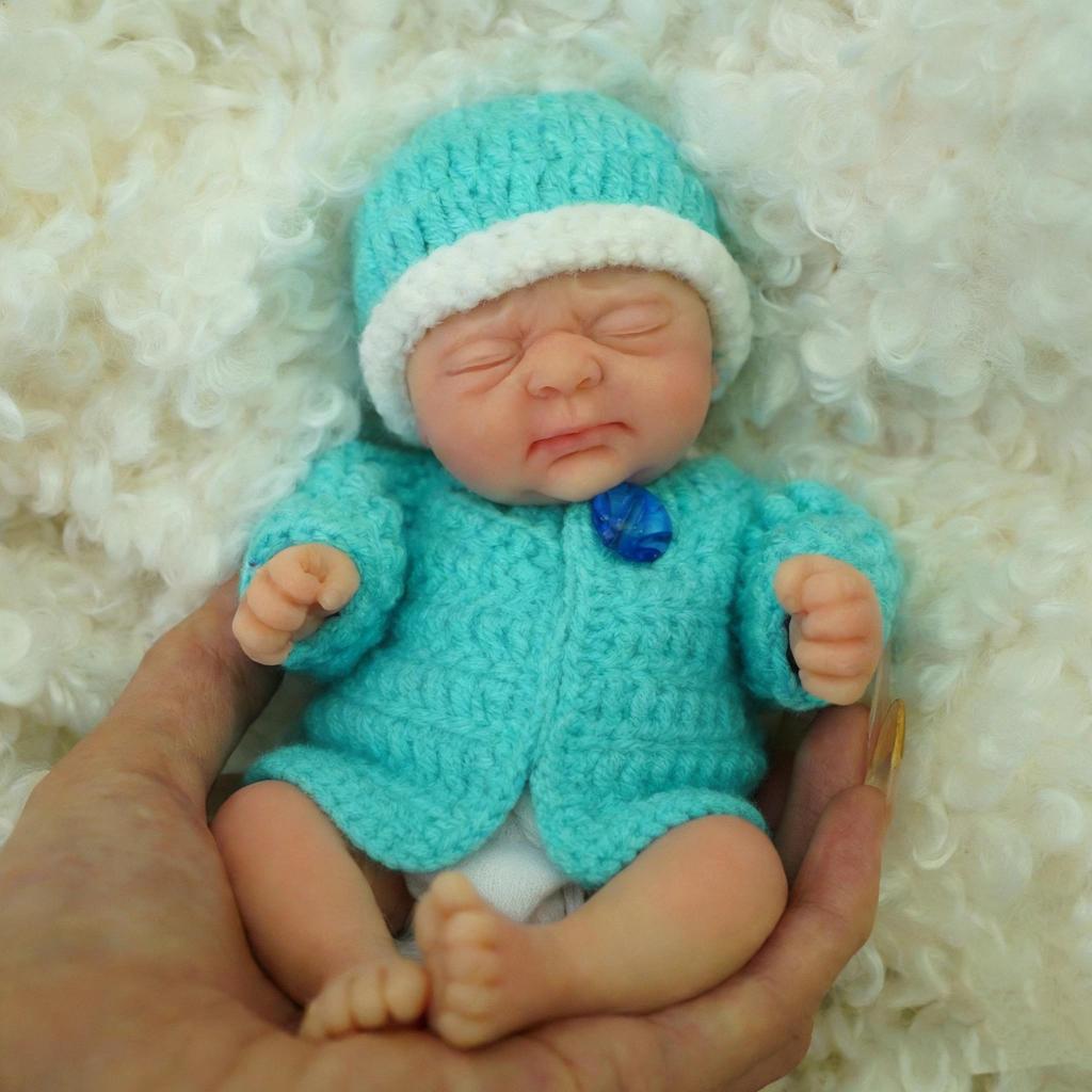 7" Micro Preemie Full Body Silicone Wronged bady Doll "Lucas" and "Lila"Lifelike Mini Reborn Doll Su