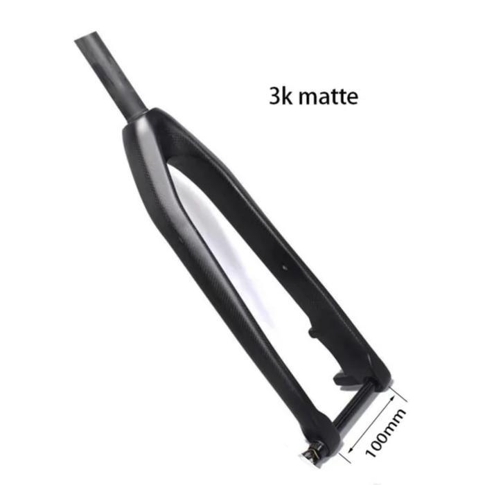 Fork Rigid Carbon Oversize TA 15 x 100mm Fork Thru Axle Sepeda MTB Roadbike - 26 Inch