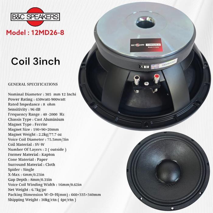 SPEAKER JOMPONEN B&C 12MD26/12 MD26 12 INCH