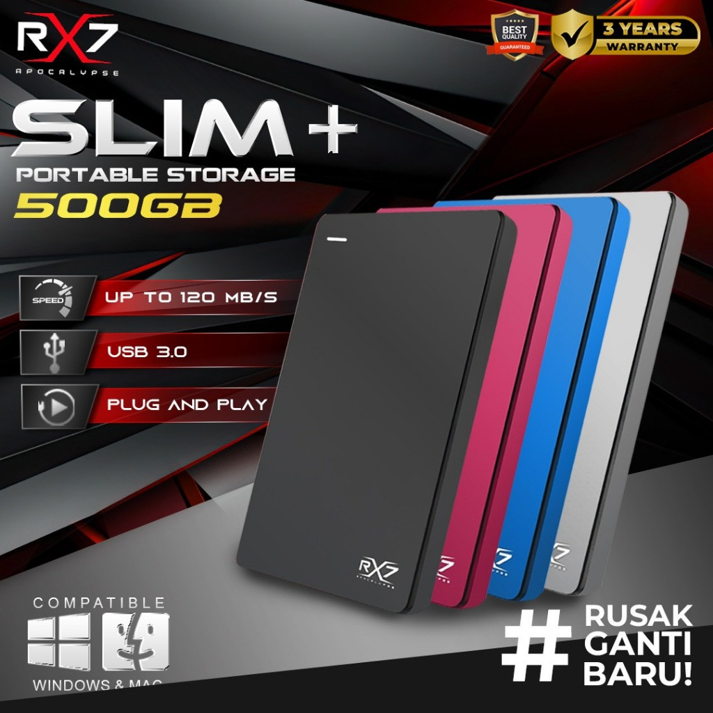 HDD EXTERNAL BACKUP SLIM+ RX7 500GB / HDD EXTERNAL EXPANSION SLIM+ RX7 500GB RESMI