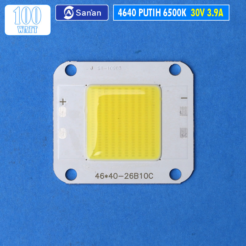 Led HPL 100W COB 4640 Putih 6000K 6500K Sanan Chip 120W Mata Lampu Led Taman Sorot Tembak Gudang Ker