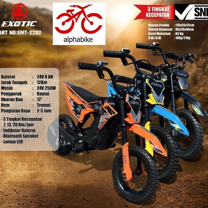 MAINAN MOTOR AKI ANAK MINI TRAIL EMT-2282 EXOTIC ELEKTRIK X-TRAIL BAN ANGIN 24V 8AH AKI ADAPTOR SEPE