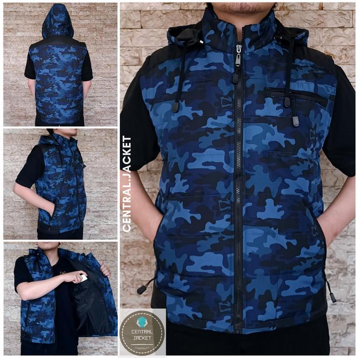 ROMPI MOTOR PRIA MOTIF LORENG ARMY - ROMPI PARASUT WATERPROOF - Navy-Loreng, XL
