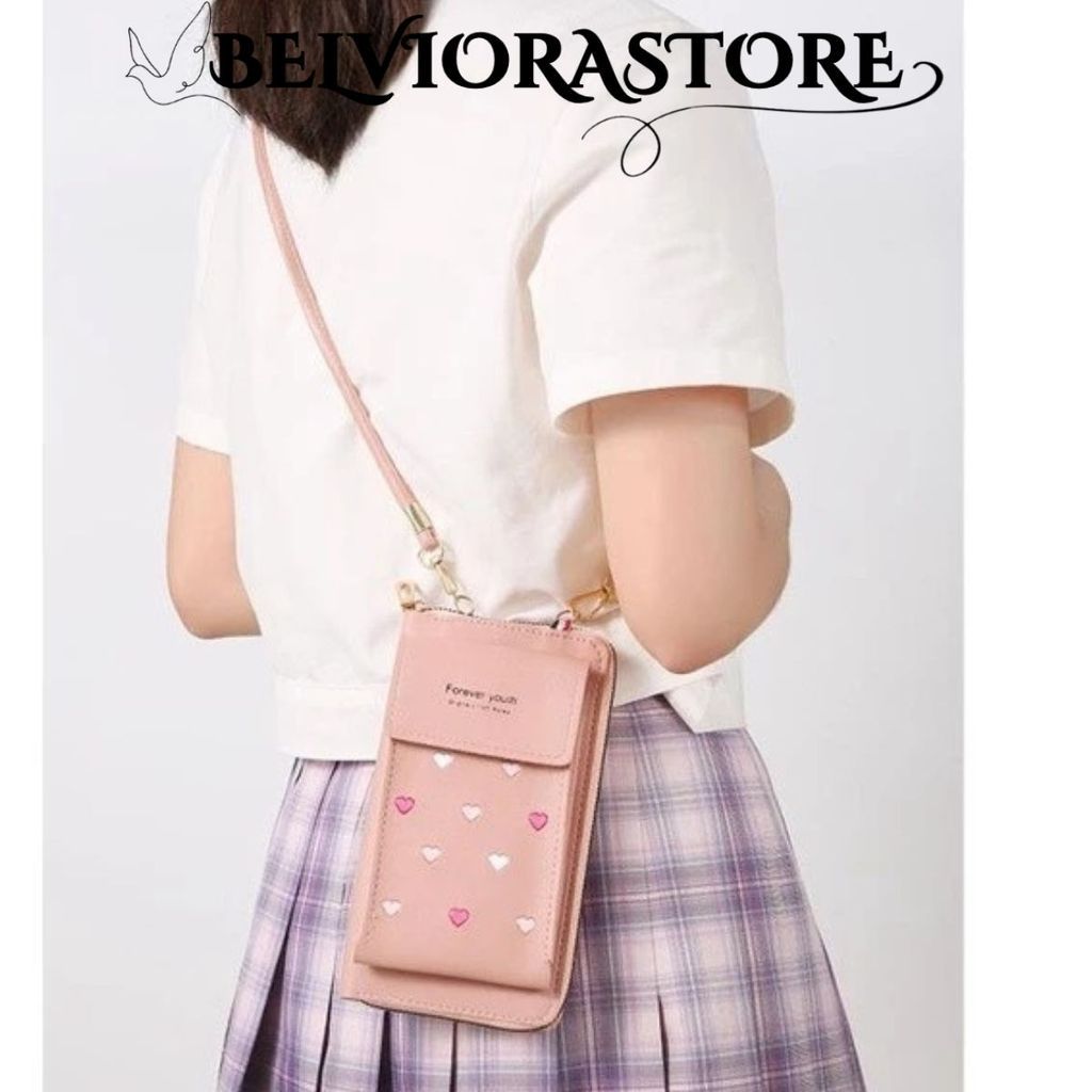 BLV  Dompet Panjang Wanita Free Tali Q58 Dompet Wanita Motif Love Real Pict