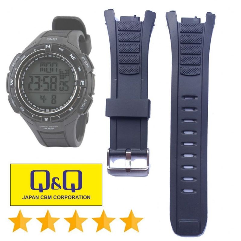 strap QnQ QQ QNQ M131 QnQ 131 tali jam tangan QnQ QQ QNQ M 131 hitam