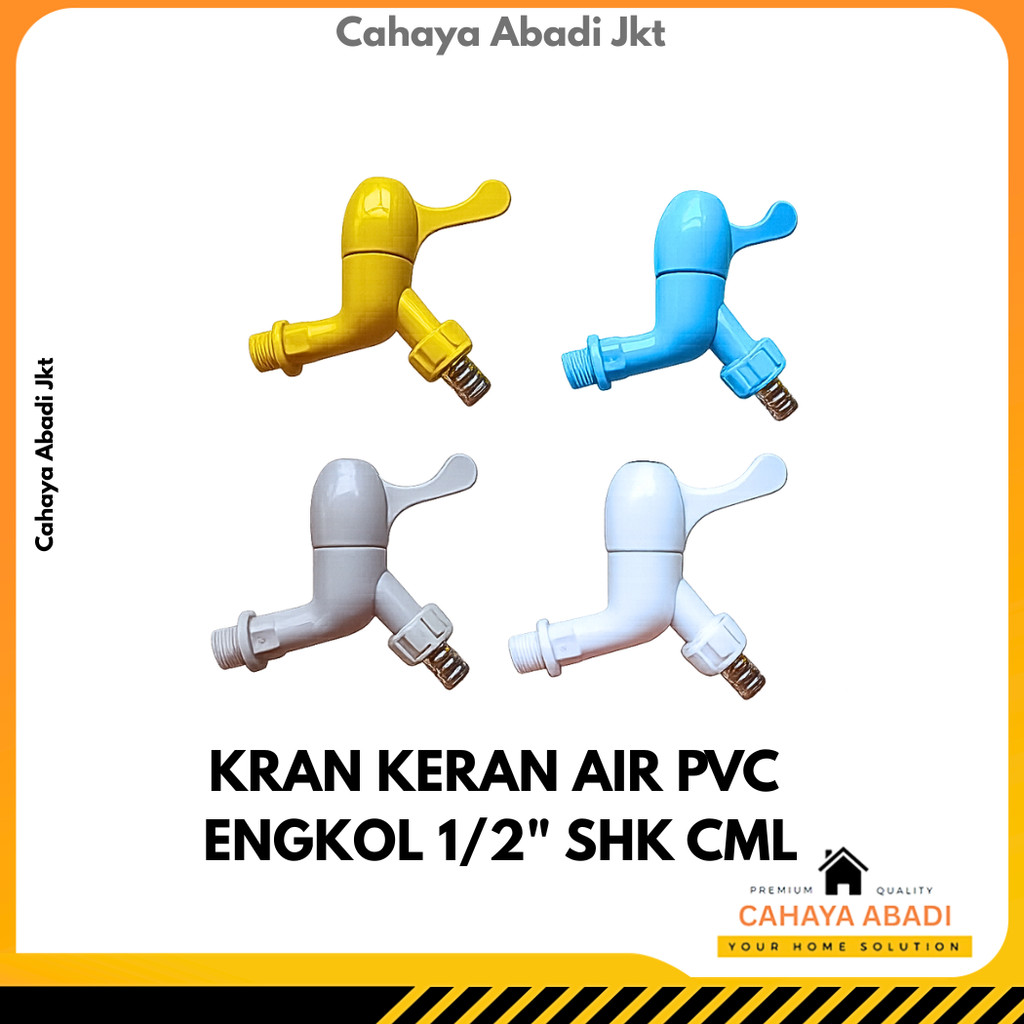 KRAN KERAN AIR PVC taman corong ENGKOL 1/2" SHK CML
