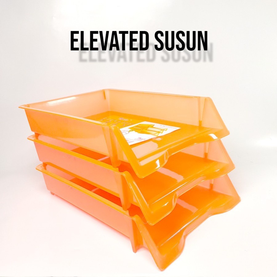 READY Rak Kertas Dokumen Meja Elevated Tray Paper Tray F4 Warna Rak Surat Meja 3 Susun Plastik Tempa
