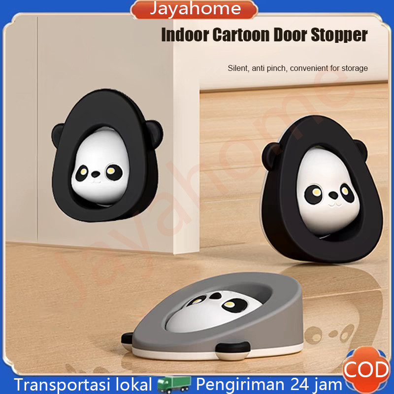 Penahan Pintu Kartun Dalam Ruangan Silikon Tanpa Pengeboran 2-in-1 Alat Anti-benturan