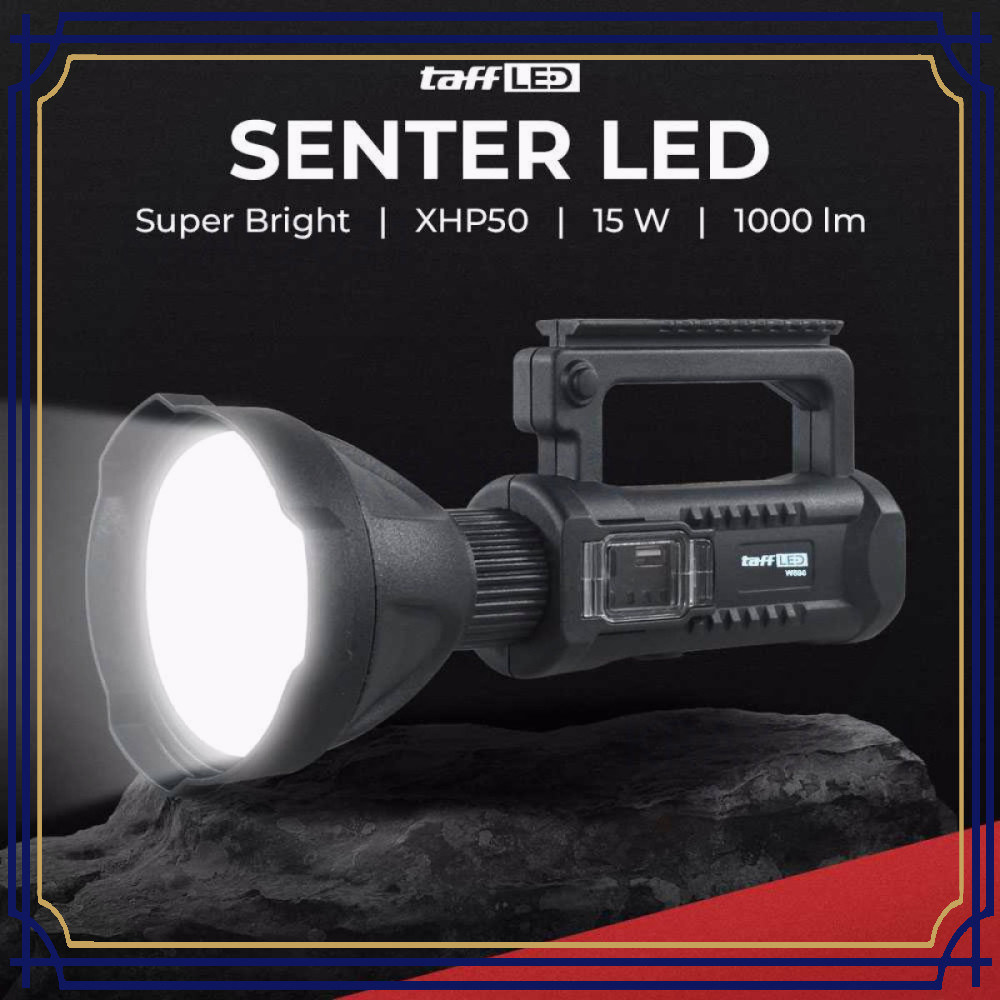 Senter LED Multifungsi Super Bright XHP50 15W With Base - W590