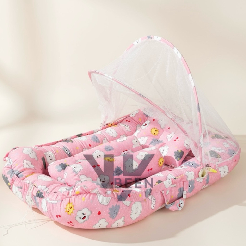 Kasur Bayi NewBorn Set Kelambu / Kasur Bayi Kelambu Set Dengan Bantal Guling / Kasur Kelambu Bayi Se