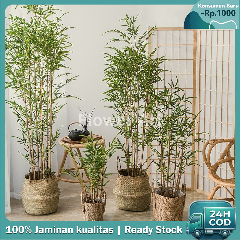 [COD]Pohon Bambu Artificial Plastik Tinggi dengan Pot Tanaman Dekorasi Rumah Kantor Cafe Tahan Lama