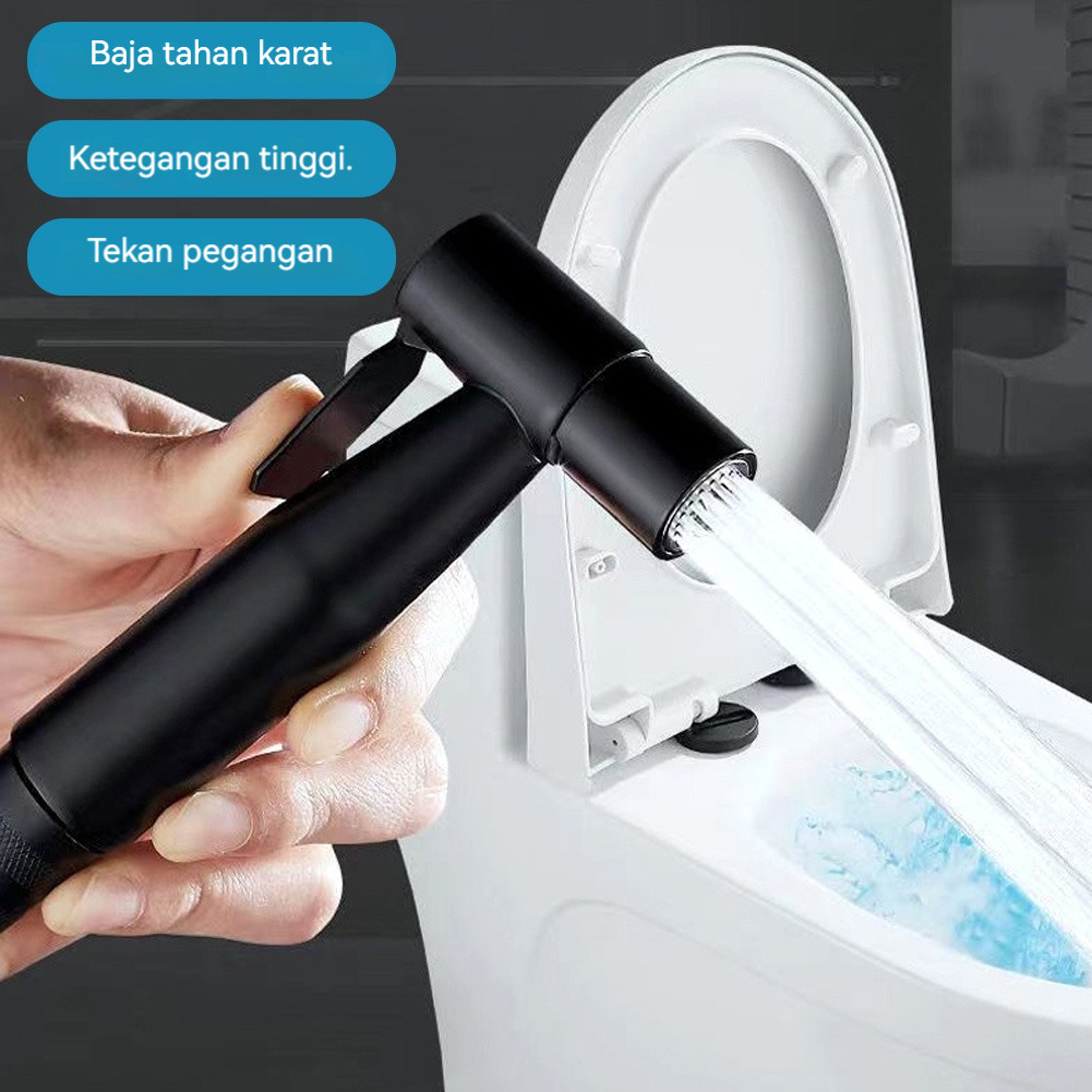Tempat Penyimpanan Kamar Mandi Stainless Steel Kit Semprotan Bidet Tekanan Tinggi Tangan