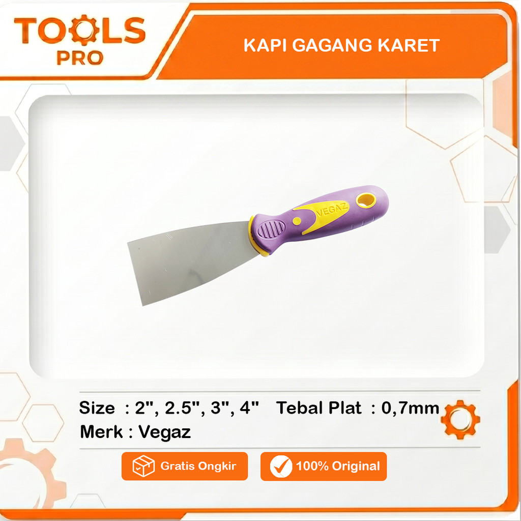 Kapi Stainless tahan karat Plamir Tembok Kapi Dempul Gagang Karet  Kapi Stainless Tebal