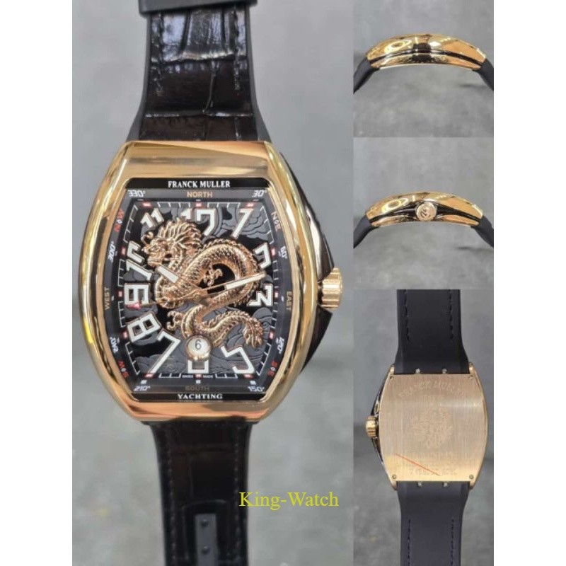 Jam Tangan Automatic Franck Muller FM Yachting / Dragon King Rubber Croco Leather Stainless steel