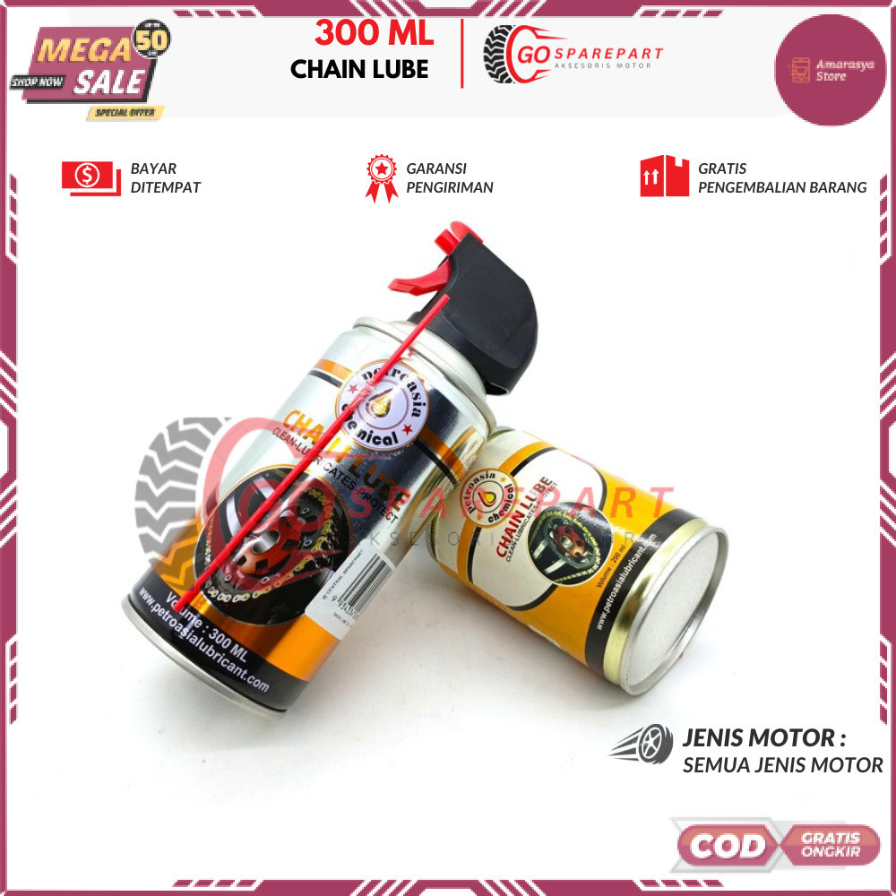 CHAIN LUBE 300 ML CHAIN LUBE HONDA BEAT / MINYAK RANTAI MOTOR VARIO / PELUMAS RANTAI JUPITER Z / ANT