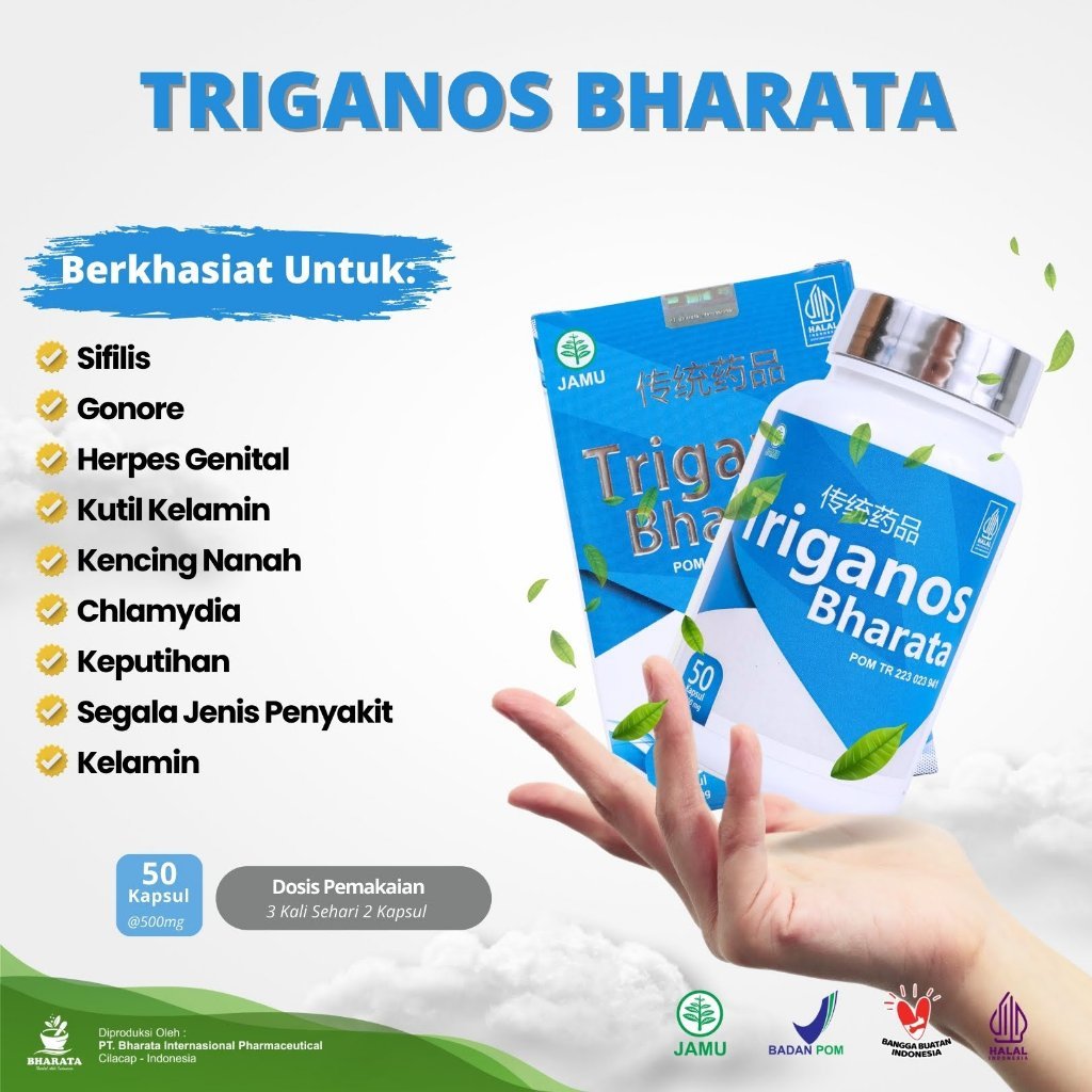 (TERMURAH) Triganos Bharata Kemasan 50 Kapsul @500mg 100% Original Official Bharata