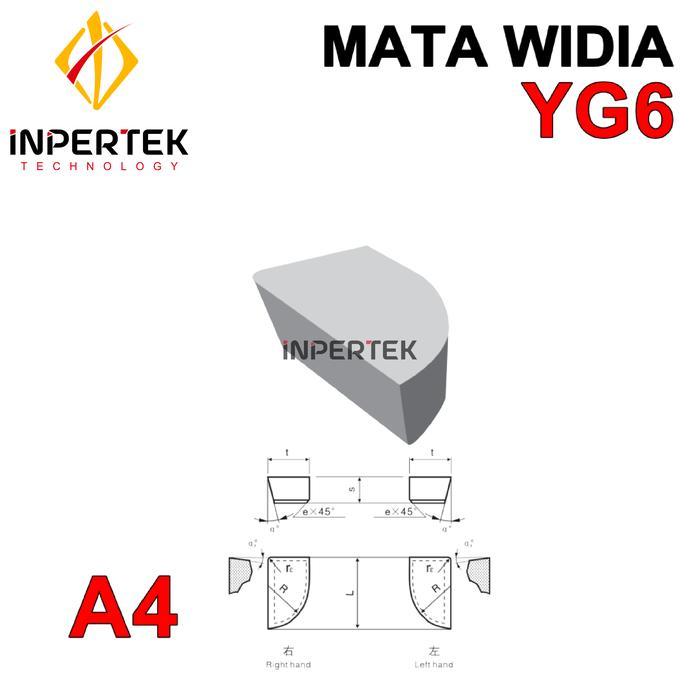 Mata Widia A425 Betel Widia Kiri Mata Widia Pisau Bubut Kiri Carbide - YG6, A430