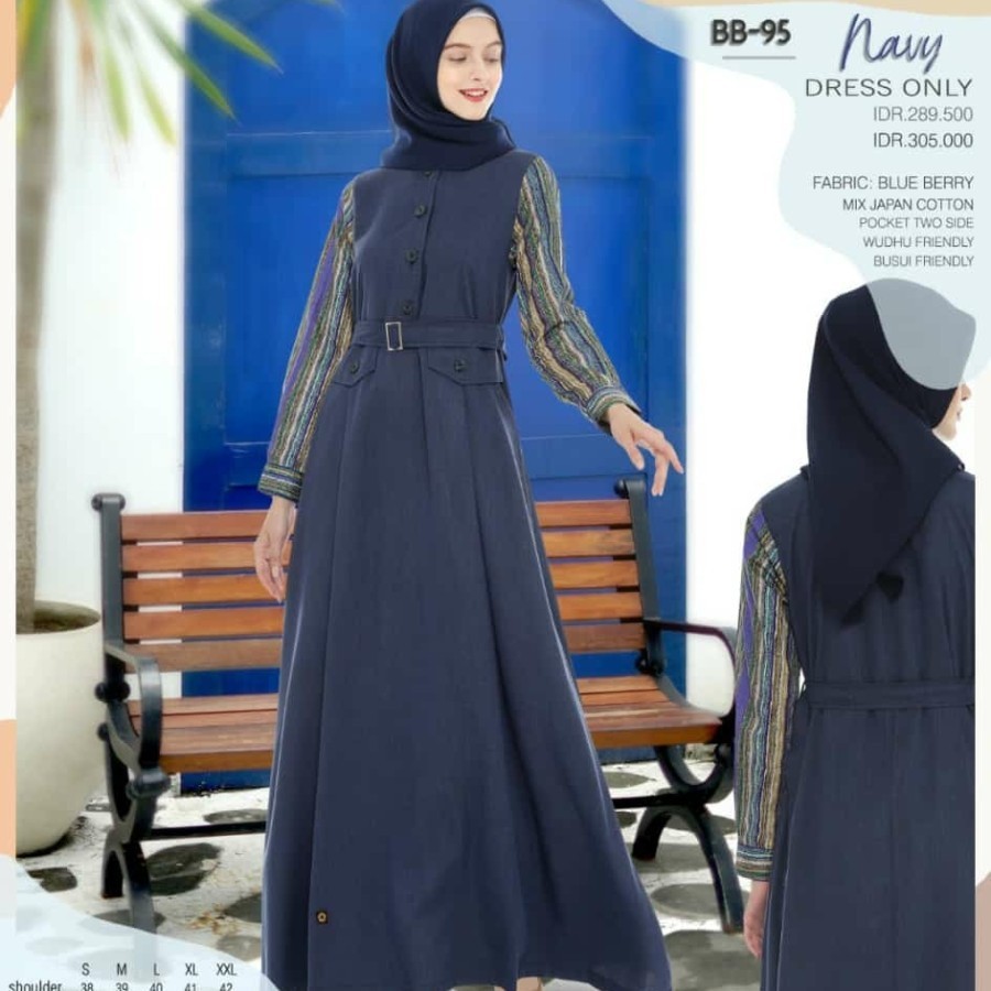 GAMIS DEWASA ELEGAN ENDOMODA BB 95 BLUE GREY MAROON NAVY PEACH RED TERACOTTA FASHION MUSLIM 2021