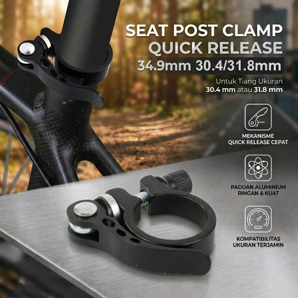TaffSPORT Kunci Sadel Sepeda Quick Release Seat Post Clamp 34.9mm - RC-237 -FG37